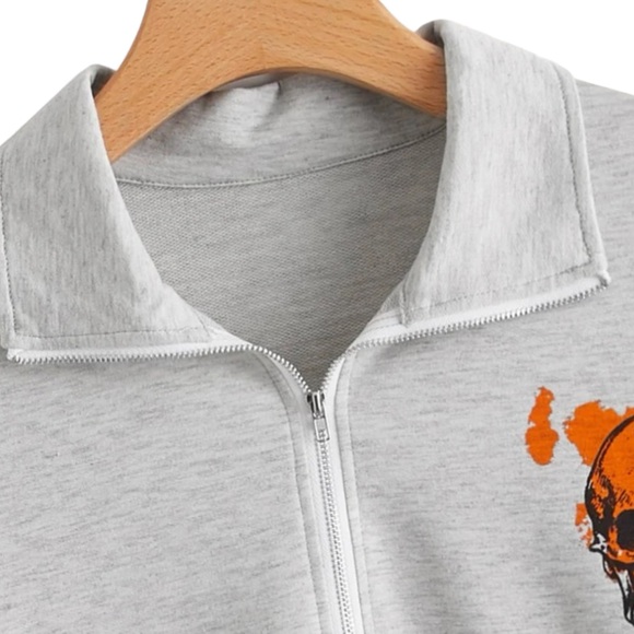 Antisocial mental health graphic quarter zip raglan pullover sweatshirt small - Picture 3 of 10